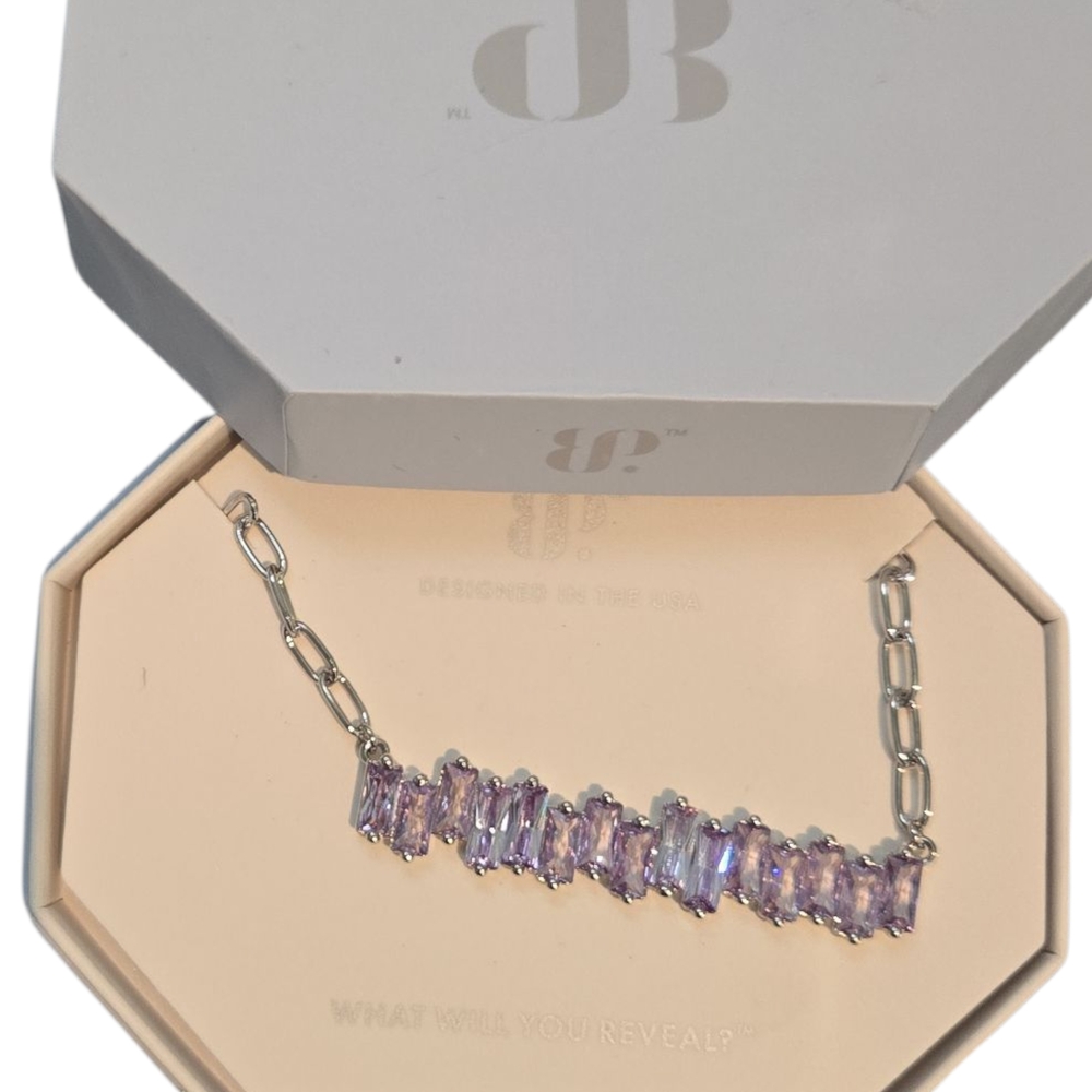 JB Silver and Purple Necklace